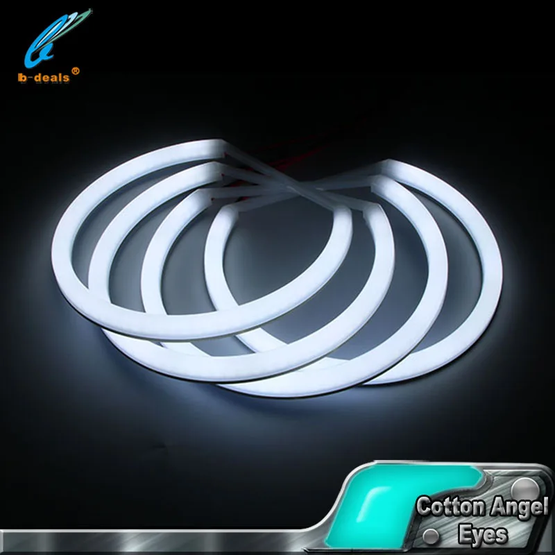 Milky White color cotton angel eye LED headlight for BMW E34 E39