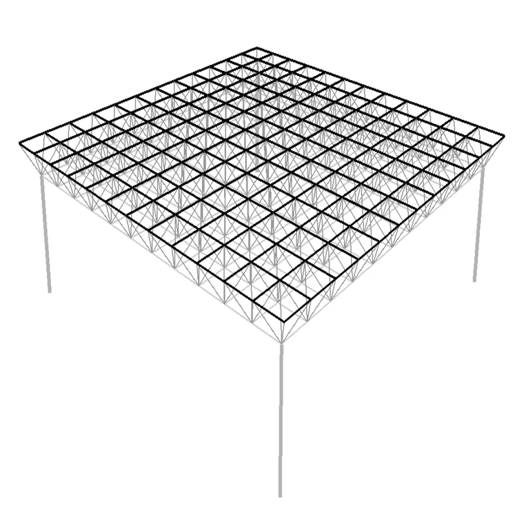 Bolt Ball Join Grid Shape Steel Structure Space Frame Roof Petrol / Gas Station Design