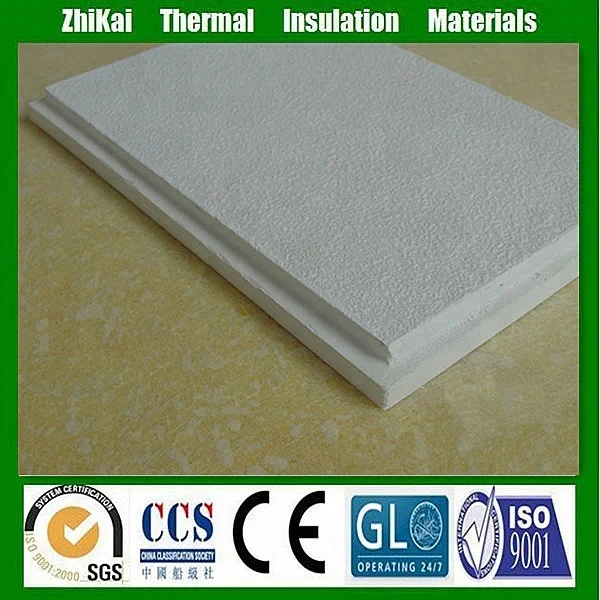 Fireproof and sound absorbing glass wool ceiling panel/ fiberglass acoustic ceiling board