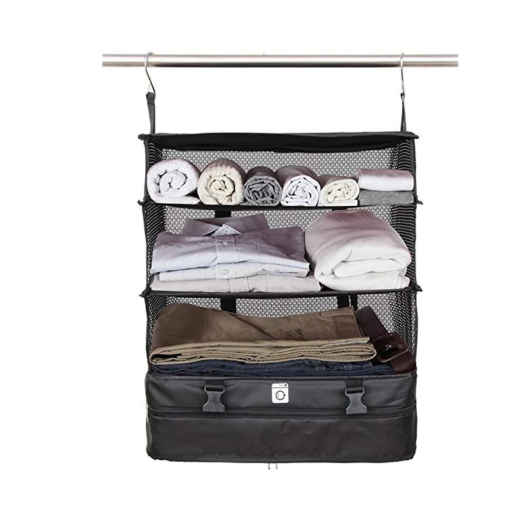 Portable Shelving Luggage Insert Rise And Hanging Travel Luggage Bag