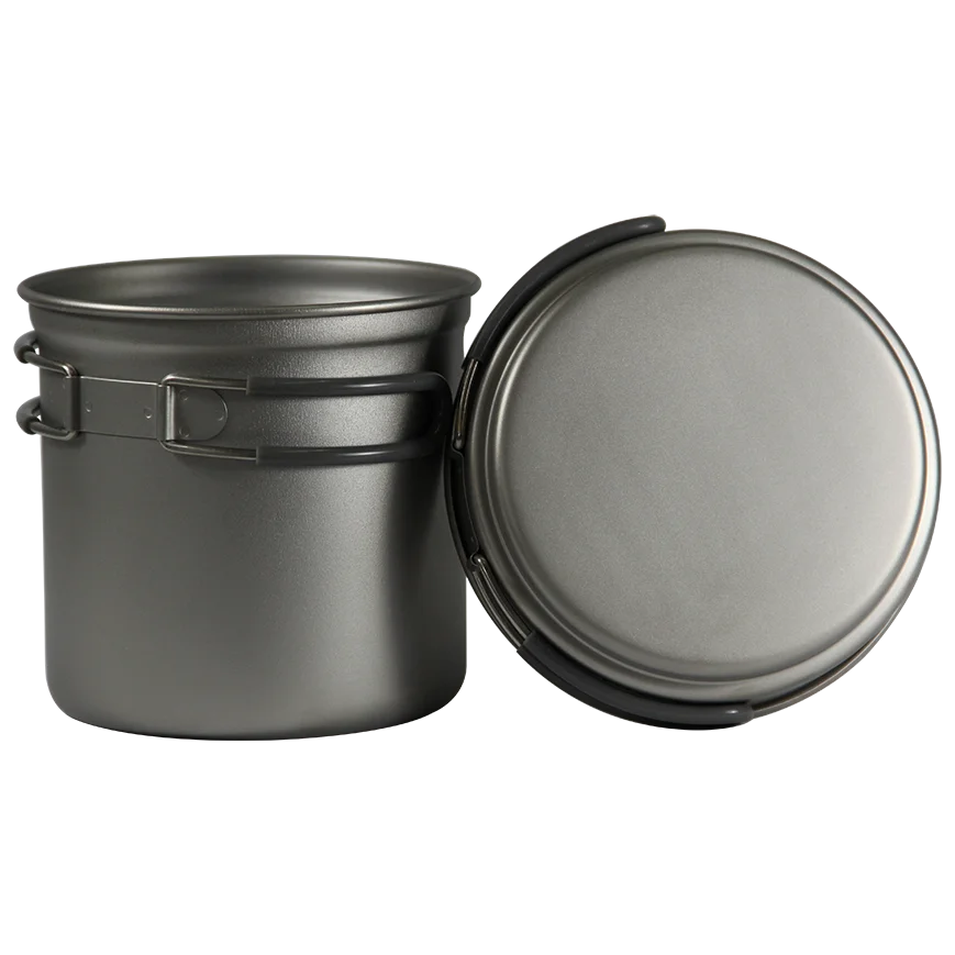 OUTDOOR CAMPING HIKING TITANIUM 400ML 1.2L COOKWARE CAMPING POT 2 PCS SET