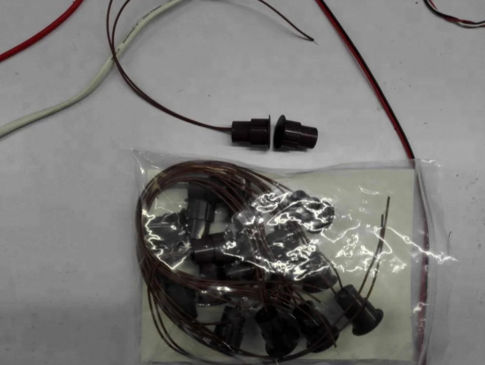 YH-36 Brown Wired Magnetic Door/Window Open Sensor Alarm Wired Magnetic Door Contact Sensor for alarm system