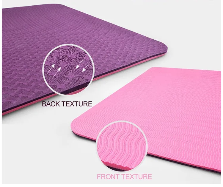
Wholesale natural TPE double color 183x61x0.6cm yoga mats for body fitness and yoga exercise 