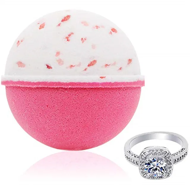 Bath Bombs with Surprise Size Ring Inside Pink Himalayan Sea Salt