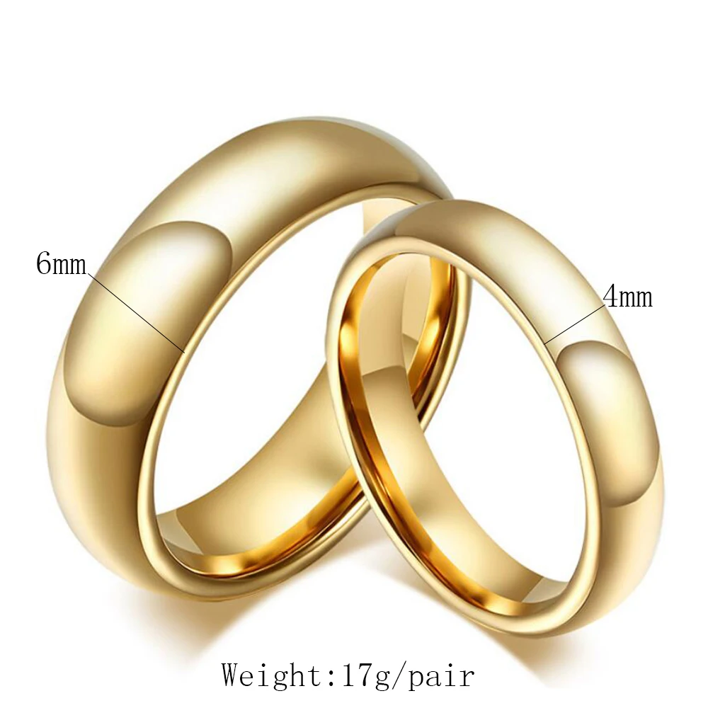 Classic tungsten carbide ring 18k gold wedding rings for men women high quality Couple Jewelry