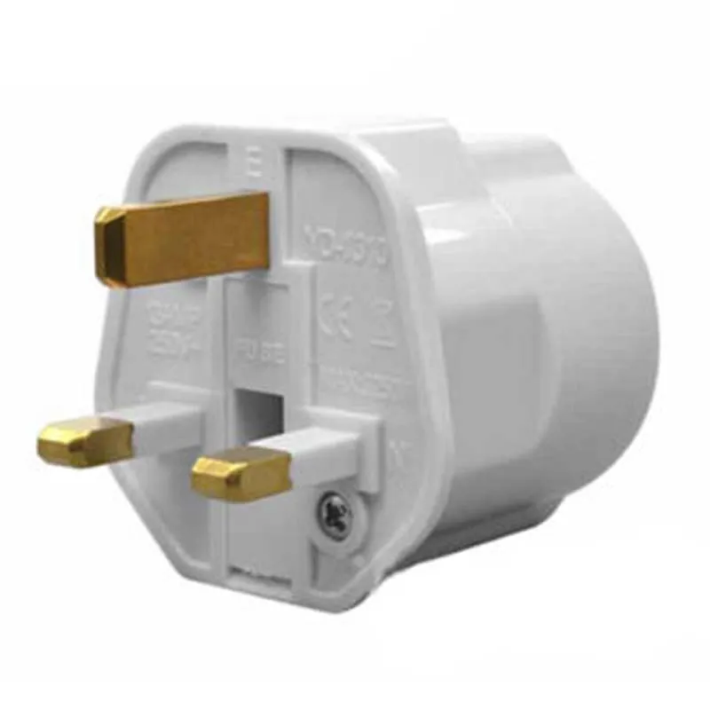 Euro Germany France Schuko plug to UK plug converter travel adapter with fuse 13A