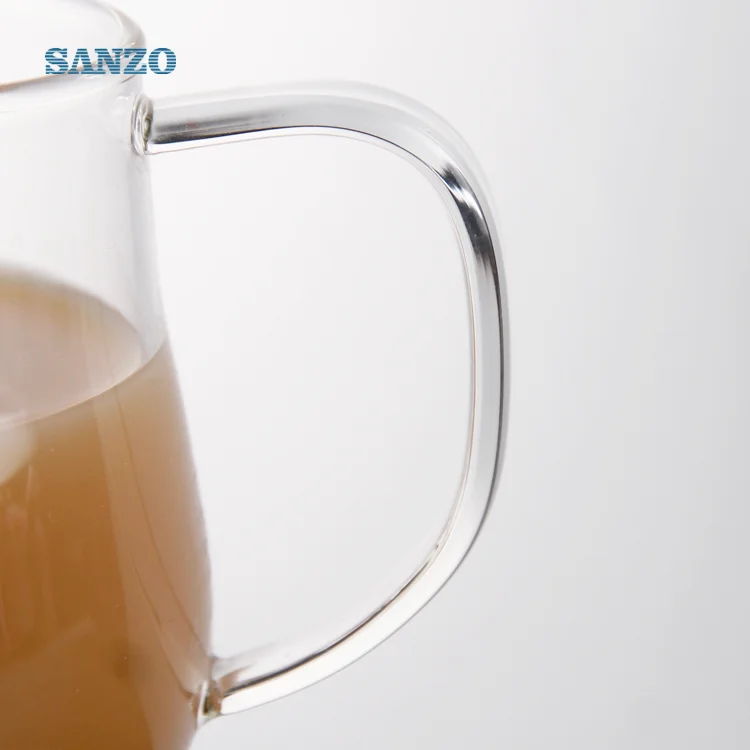 E02CC0004 Sanzo Термостойкое боросиликатное стекло ручной работы прозрачная стеклянная чашка для кофе с двойными стенками чайная чашка кофейная чашка 350 мл