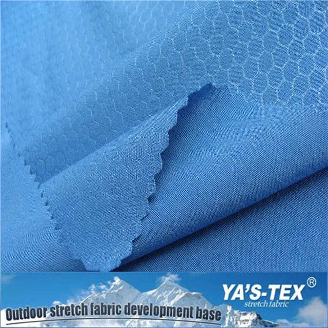 
4 way stretch polyester spandex honeycomb emboss fabric 