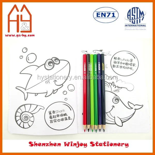 Fashion Design DIY coloring book with 4 pack colour pencils set for kids drawing