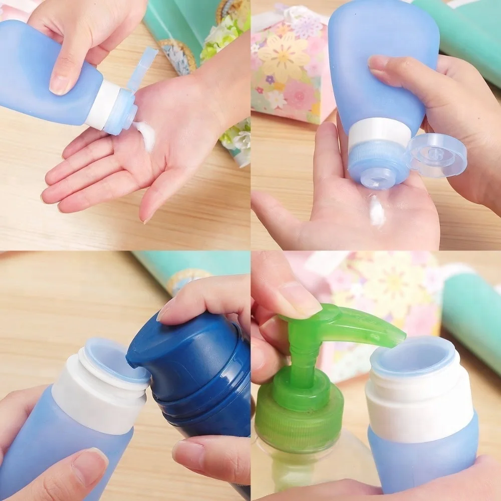 Silicone Bottle Set Silicone Shampoo Bottle Round Shape Hot Selling Cosmetic Portable Outdoor Easy Open Mini Travel SHY Silicone