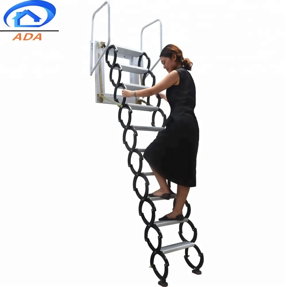 Outdoor Black Collapsible Wall Mounted Ladder