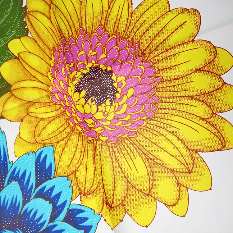 Hotsale big flower print ankara fabric African wax prints fabric