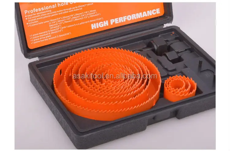 16 PCS Steel Wood hole saw set kit