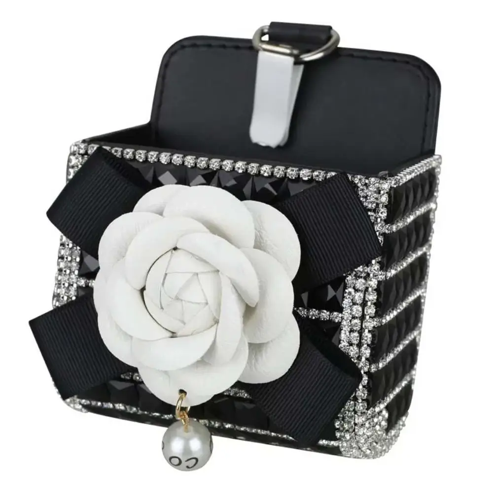 Черный чехол для мобильного телефона с автомобильным портом кондиционера, чехол для хранения автомобильных ключей, держатель для телефона, чехол с крючком