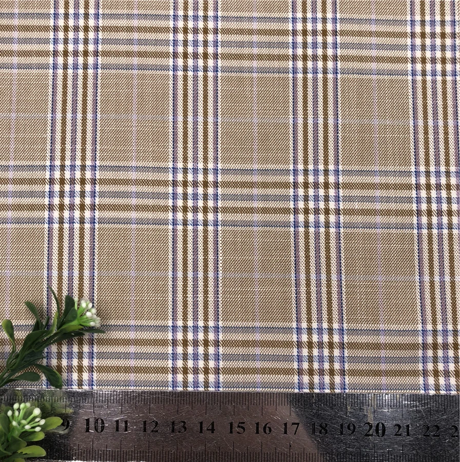 Новинка 85% полиэстер 15% искусственный материал клетчатый текстурированный твидовый мужской костюм брюки TR тканая ткань stock lot textile поставщик