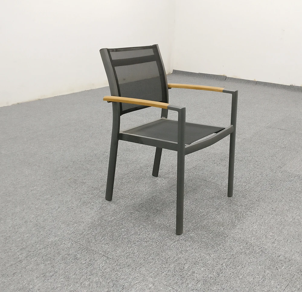 Marine Grade Garden Dining Patio furniture aluminum mesh outdoor chairs