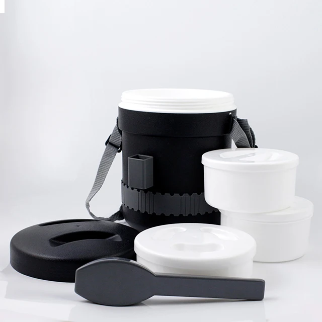  Лидер продаж пищевой пластиковый Ланч-бокс 2 5 л термос Bento контейнер с ложкой и вилкой