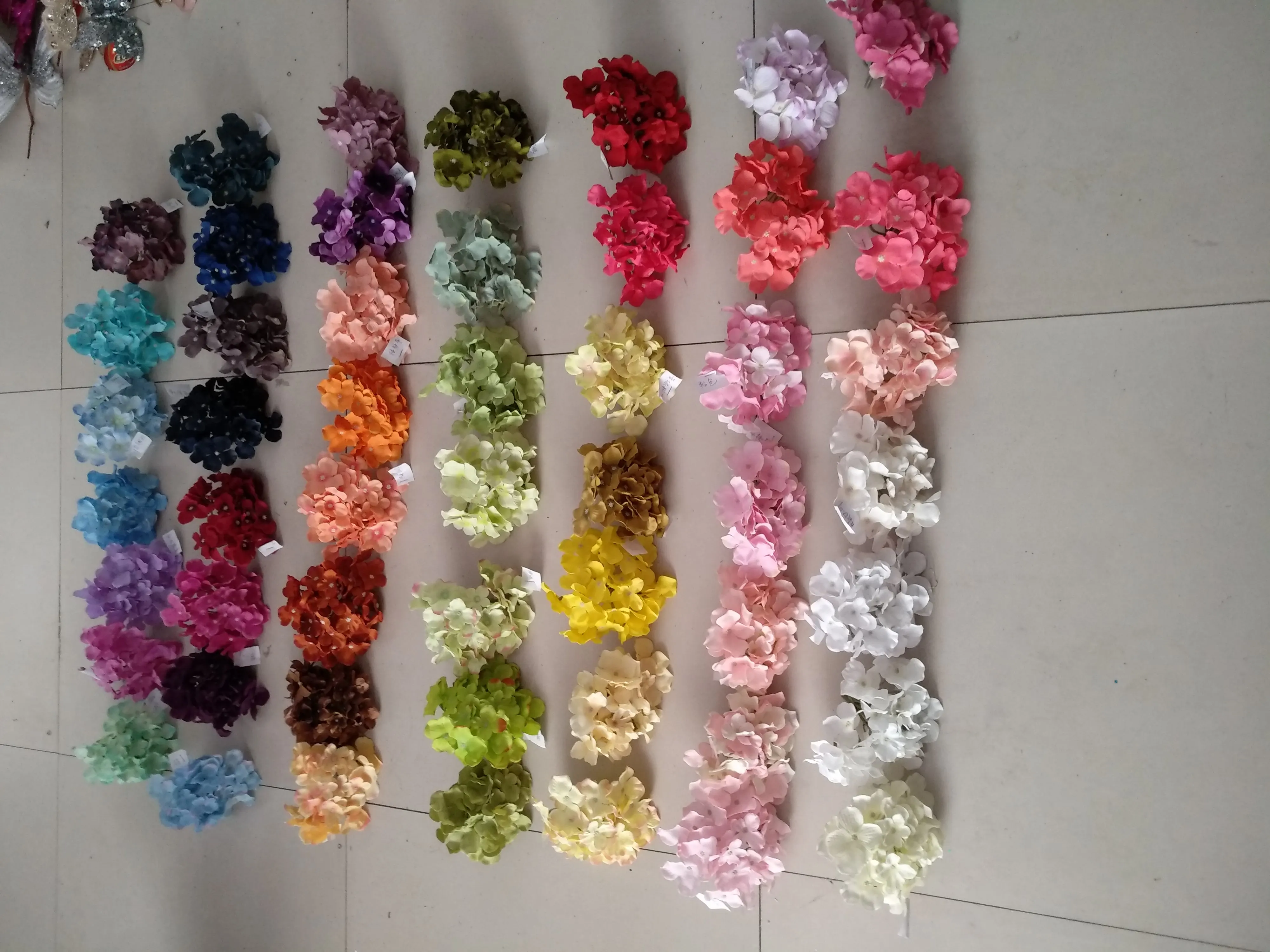 FC1507 Wholesale silk hydrangea flowers artificial flower heads for sale