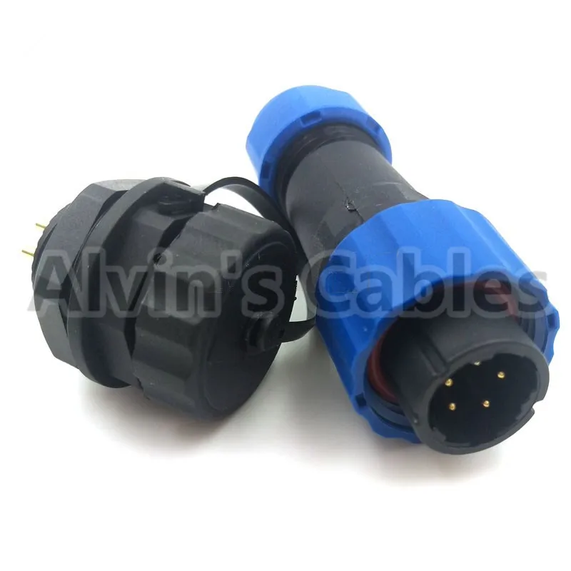 SD16 5 pin External IP68 waterproof outlets 16 mm LED power cord male plug female socket connector