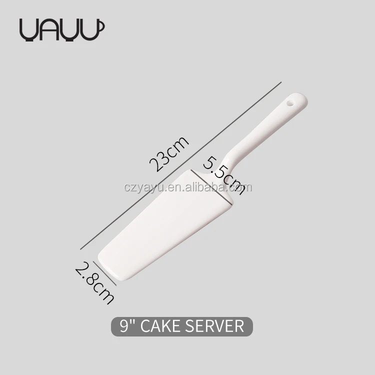 Nodic thin edge white porcelain wedding cake server knife / cutter set