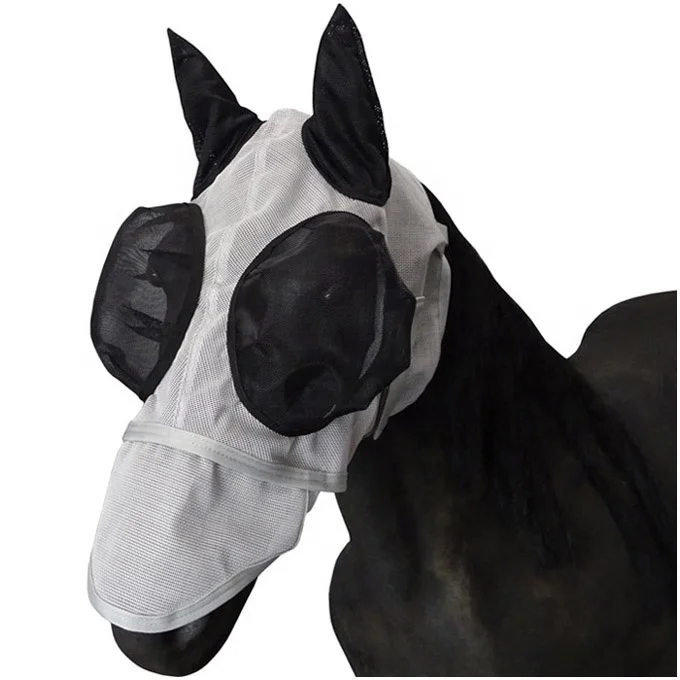 Серая маска для летания equine, Сетчатая Маска для летающих лошадей с накладкой на нос