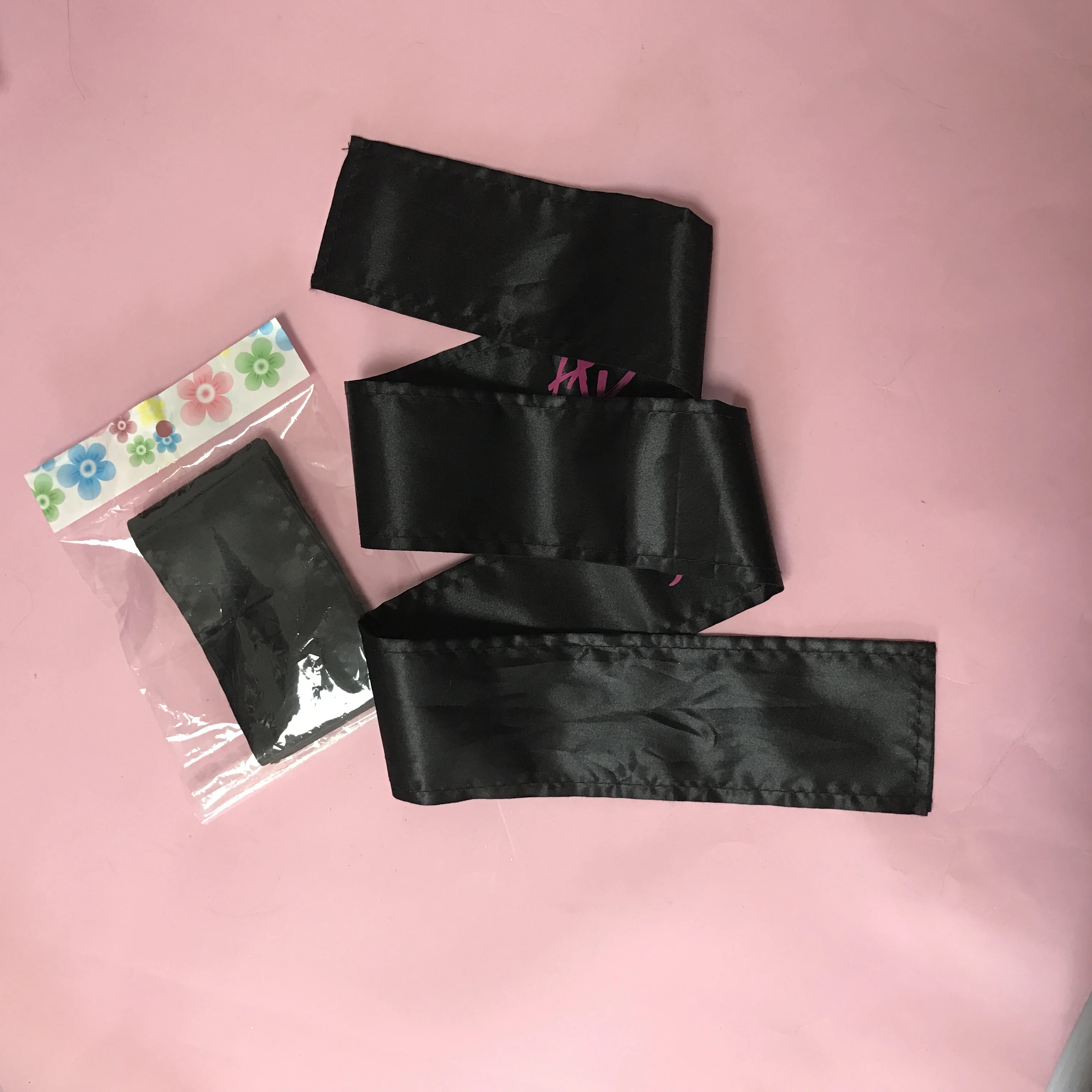  violet hair scarfs with logo satin wrap custom on head