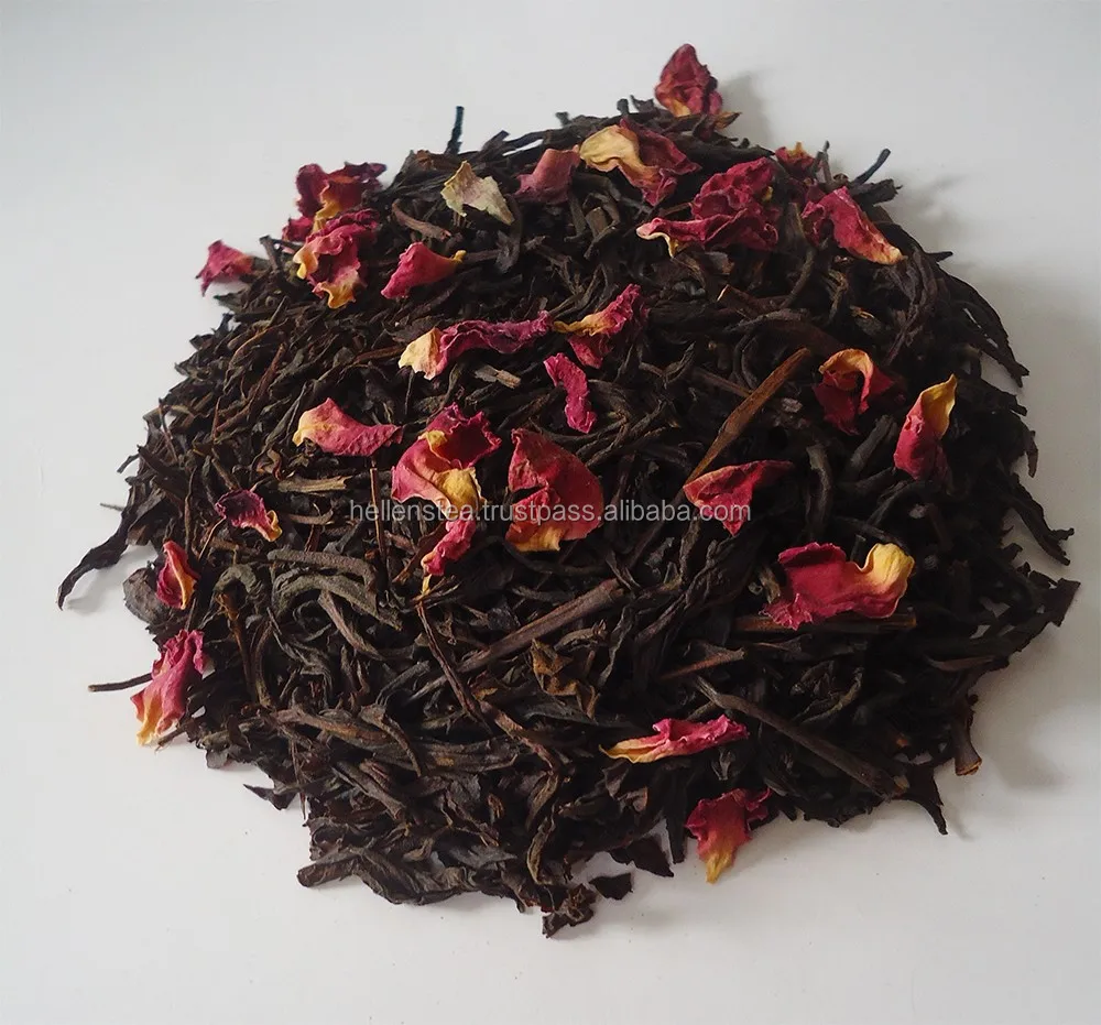 Rose Earl Grey black tea | Red Rose Petal Blend  with Earl Grey and Premium Loose Leaf Tea