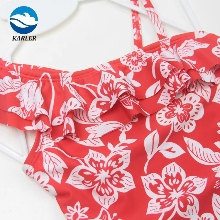 Anti-UV Floral Swimwear Bikini for Kids Girls Children