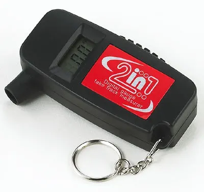 High accuracy digital LCD display tire pressure gauge with key chain