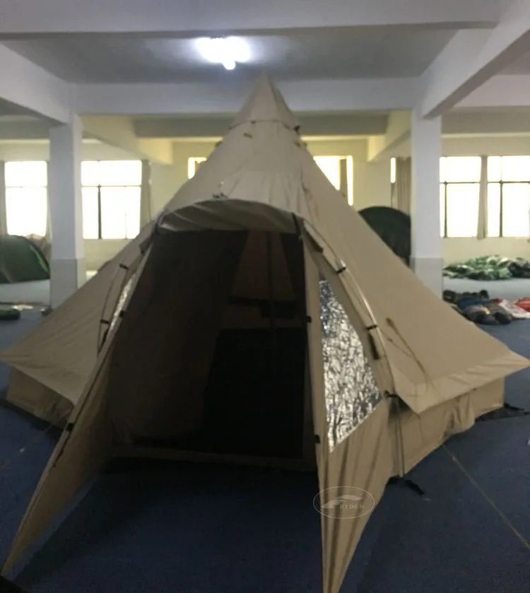 Настраиваемая Большая большая антиконденсатная палатка высокого качества для использования на открытом воздухе 230 г/м2 из хлопчатобумажной ткани семейного автомобиля кемпинга