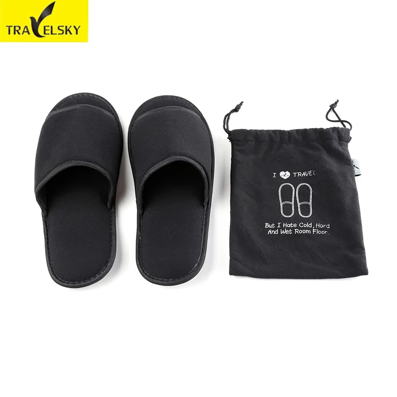 Travelsky Cheap personalized disposable hotel traveling foldable women winter indoor wholesale hotel slippers