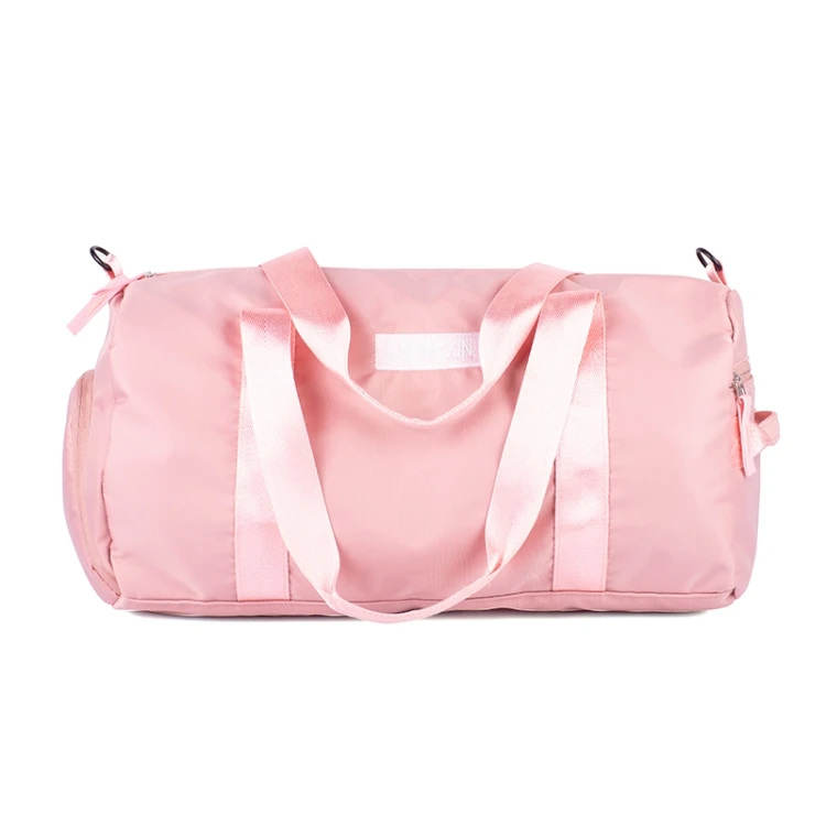 High quality customized private label luxury cylinder shaped zip lock clothes travelling yoga duffle gym bag with lock