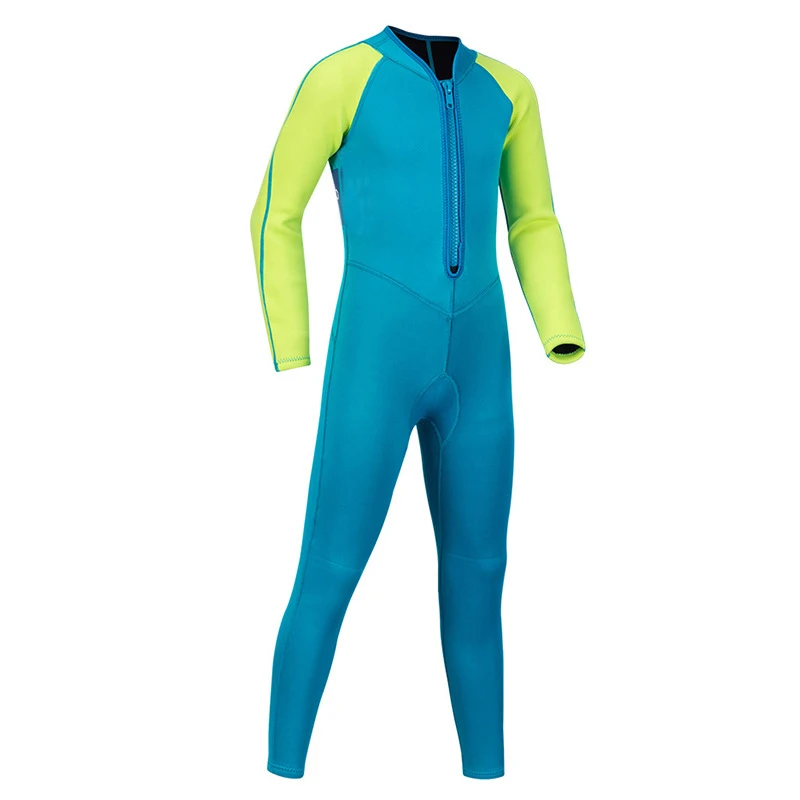 Unisex Youth Waterproof Neoprene Surfing Wetsuit Long Sleeve Front Zipper Plus Size Diving Colorful Front Zipper Long Sleeve