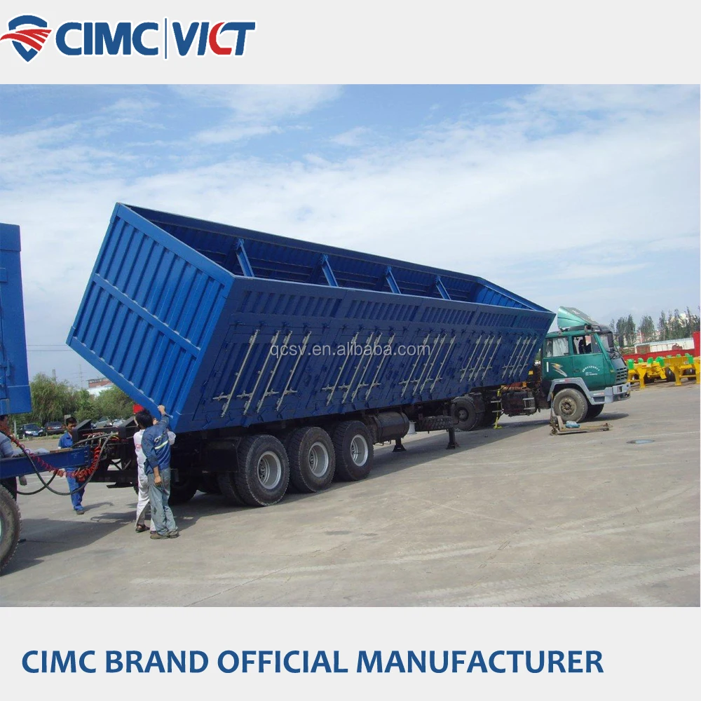 3 оси нагрузки угля сбоку Самосвальный прицеп для продажи Монголия