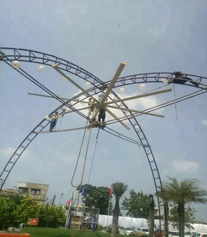 HVLS 8 mannalium металлические лопасти вентилятора с частотно-регулируемым приводом управления 16ft потолочный большая задница вентилятор