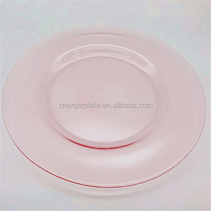 Дешевая розовая тарелка для зарядного устройства розовый бокал вина с золотым ободком вечеринки