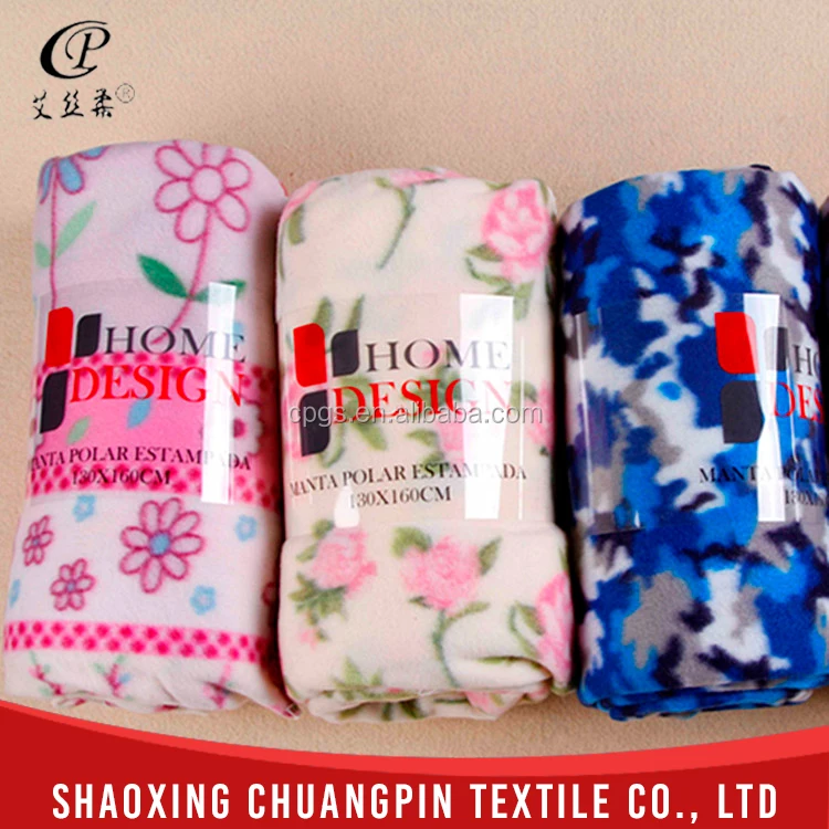 Chinese manufacturer custom cheap polyester blanket with embroidery LOGO polar fleece blanket Travel blanket