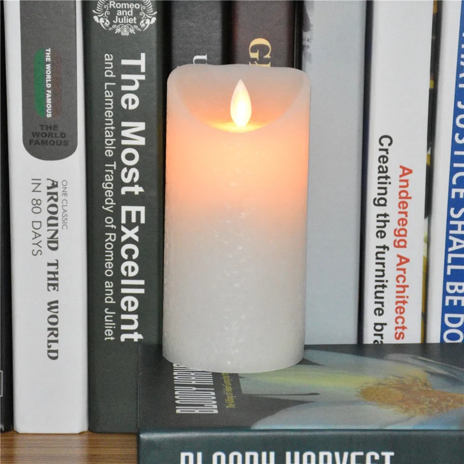 Wholesale Online Real Wax Wrap And Timer Moving Wick LED Candle