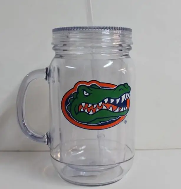 Custom acrylic mason jar with paper insert, bpa free double walled Paper insert mason jar tumbler, 22oz insulated mason jar