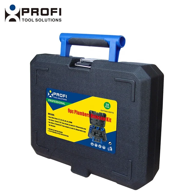 Profitools OEM 9 PCS 20mm - 54mm Electrician Hole Saw Kit / Plumber Hole Saw Set in Case