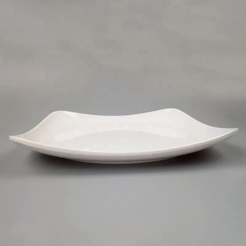 Melamine eco ware white square dinner plates for restaurant