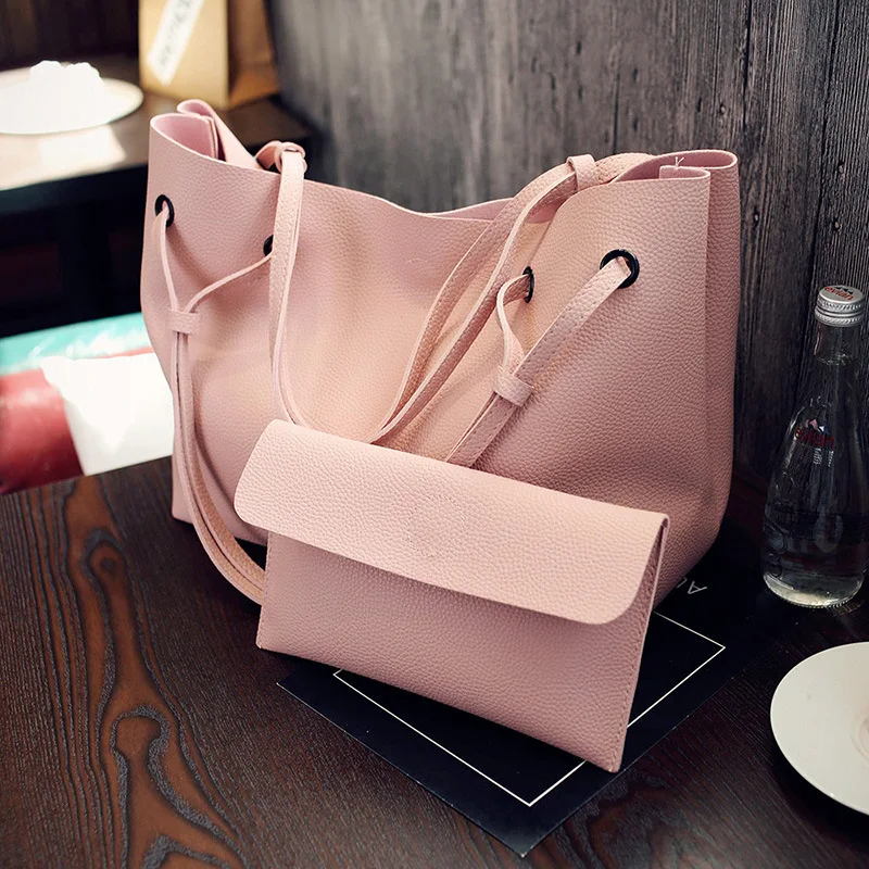 
2017 Wholesale lady bags women handbag 2 pcs sets bag wholesale women tote bag 