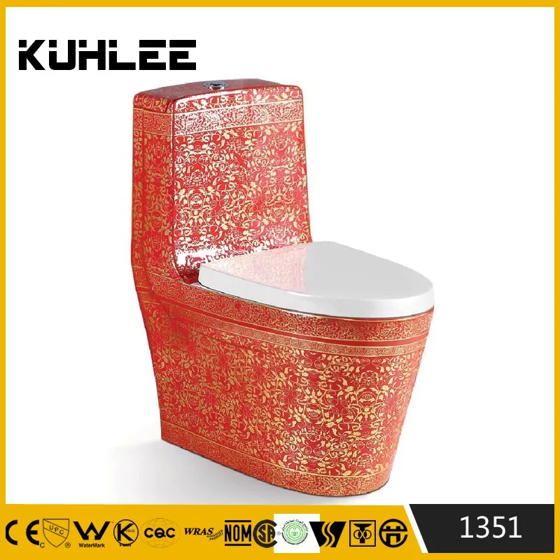 New sanitary ware gold toilet ceramic washdown one piece gold toilet wc