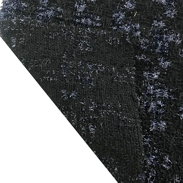 New design check black wool Polyester fabric for suit from china
