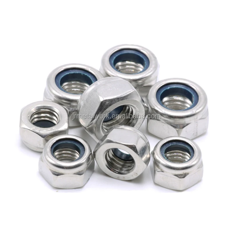M3-M48 SUS304 SUS316 SS Hex Nylon Lock Nut DIN985