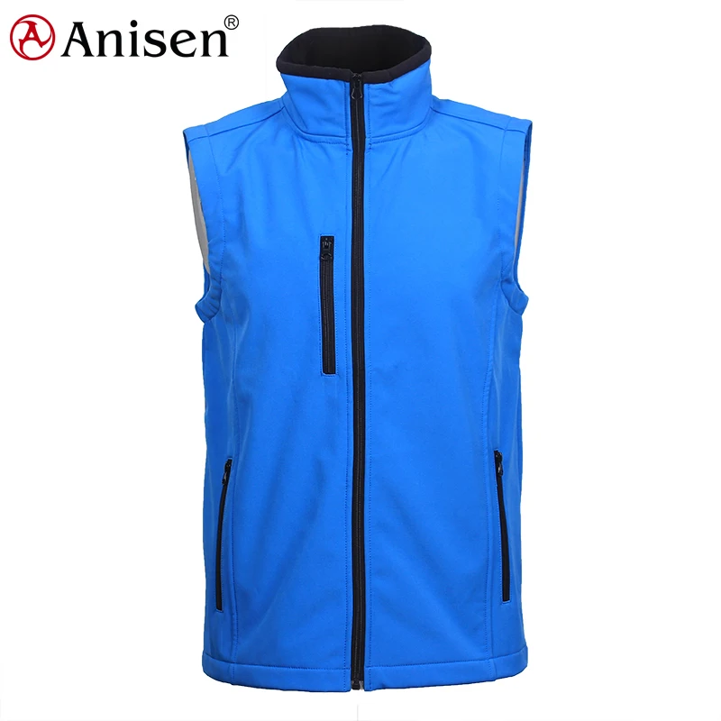 Custom Work Clothing Manufacturer Waterproof Logo Bonded Fleece Sleeveless Mens softshell Vest