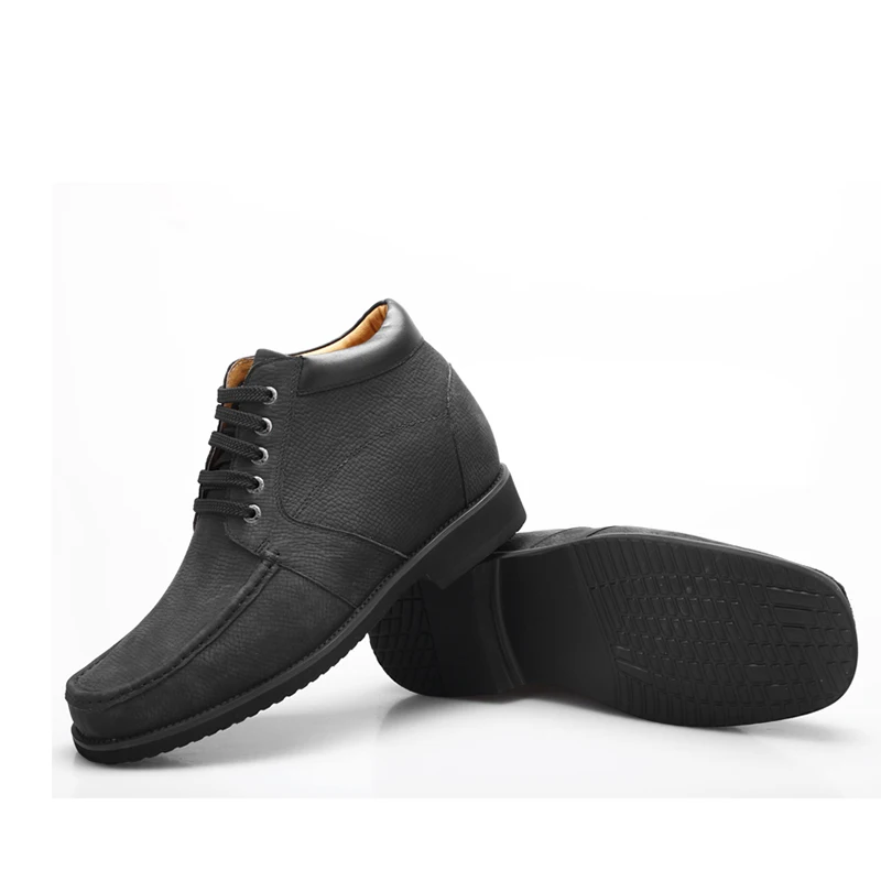 Wholesale Handmade Suede Leather Lace up Elevator Boots Height Increasing 9cm  for Men