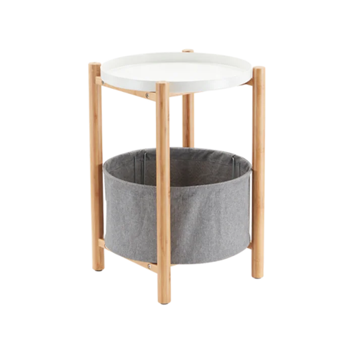 2 уровня журнальный столик поднос бамбуковый столик с хранения тканевая коробка