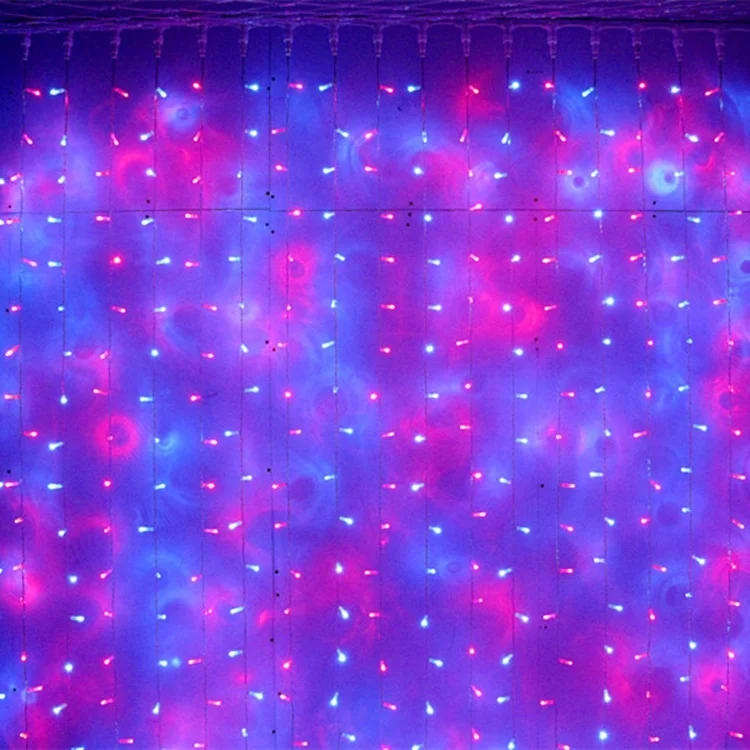 
110V black wire led curtains lights with 900leds 