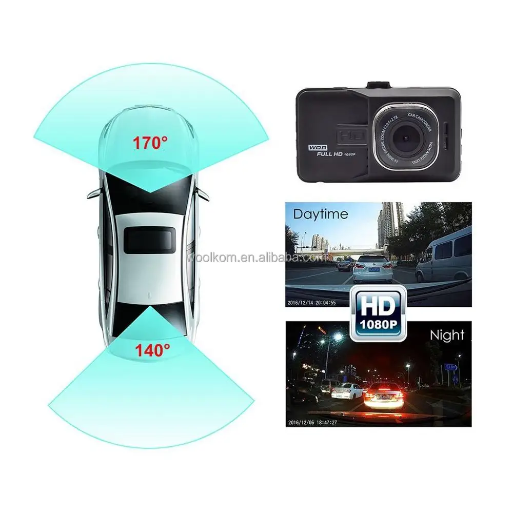 3 Inch Full HD 1080P Dash Cam Hands-Free Night Vision Car Camera Recorder DVR